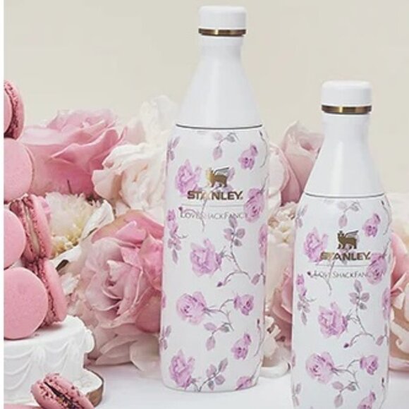 Two Stanley x LoveShackFancy All Day Slim Bottles | 20 + 12 oz [2 Bottles] New! - Picture 1 of 2